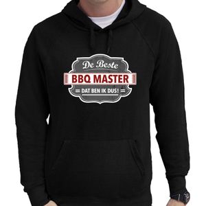 Kado hoodie voor de beste bbq / barbecue master zwart voor heren