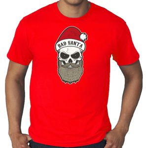 Rood Kerst shirt/ Kerstkleding Bad Santa voor heren grote maten