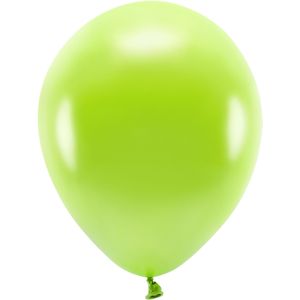 300x Milieuvriendelijke ballonnen lichtgroen 26 cm voor lucht of helium
