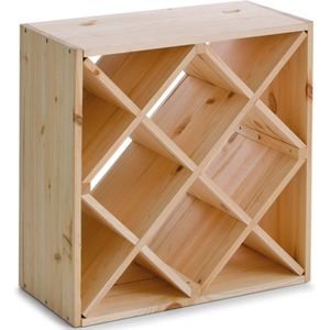 Houten wijnflessen rek/wijnrek vierkant voor 20 flessen 52 x 25 x 52 cm - Wijnfles houder