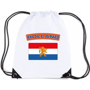 Nylon sporttas Nederlandse vlag wit