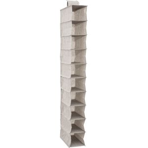 5Five kast organizer - hangend - 10 vakken - 30 x 15 x 120 cm - beige