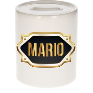 Mario naam / voornaam kado spaarpot met embleem