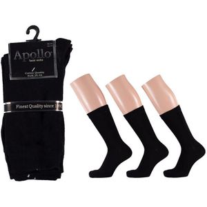 12 Paar zwarte basic sokken voor dames