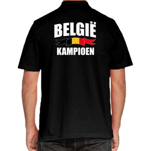 Zwart fan poloshirt / kleding Belgie kampioen EK/ WK voor heren