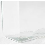Hoge glazen vaas transparant glas rechthoekig 20 x 10 x 30 cm