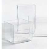 Hoge glazen vaas transparant glas rechthoekig 20 x 10 x 30 cm