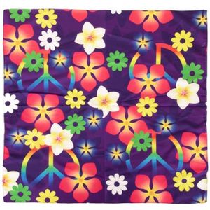 Carnaval/festival hippie flower power bandana met bloemenprint