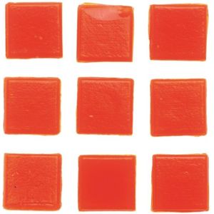 150x stuks vierkante mozaiek steentjes oranje 2 x 2 cm