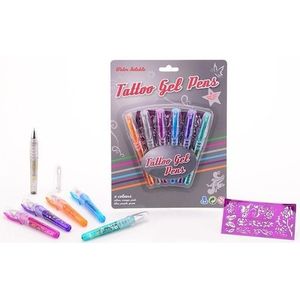 Glittergel tattoo pennen 6 stuks