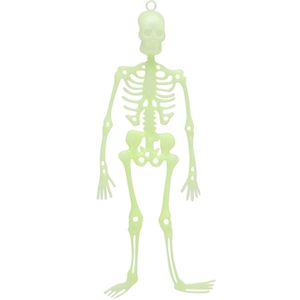 Halloween/horror thema hang decoraties - 1x stuks - skeletten - glow in the dark - 30 cm