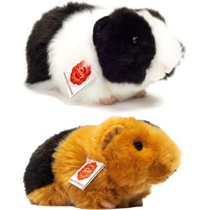 Hermann Teddy Knuffeldier Cavia set 2x stuks - zachte pluche - premium knuffels - 20 cm