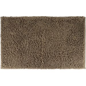 Tendance Badmat microfiber - hoogpolig - taupe - 50 x 80 cm