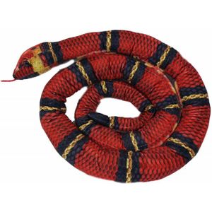 Pia Toys Knuffeldier Slang - zachte pluche stof - rood - kwaliteit knuffels - 200 cm