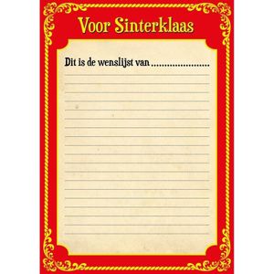 12x Sinterklaas versiering verlanglijstje + kleurplaat  van papier pakjesavond