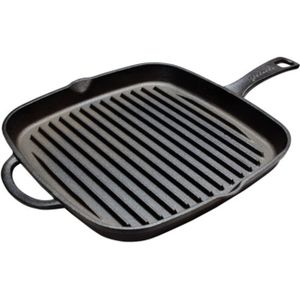 Imperial Kitchen Grillpan - Vierkant - 26 x 26 cm - Gietijzer - Hoogwaardige kwaliteit gietijzeren pan