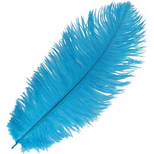 Pietenveer/verkleed veer - 35 cm - blauw - voor pieten baret