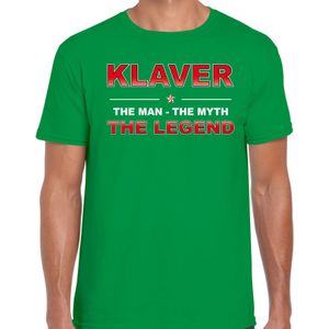 The man, The myth the legend Klaver naam t-shirt groen voor heren