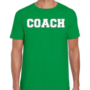 Bellatio Decorations Cadeau t-shirt voor heren - coach - groen - bedankje - verjaardag