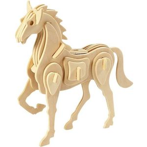 Houten dieren 3d puzzel paard