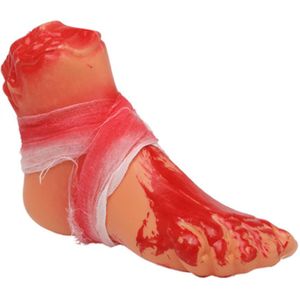 Halloween/horror nep afgehakte lichaamsdelen - bebloede voet - 13 x 19 cm - decoraties