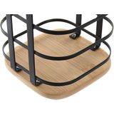 Items keukengerei houder - 2x - zwart - 12 x 14,5 cm - ijzer - bamboe hout