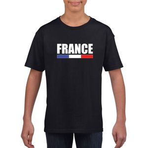 Franse supporter t-shirt zwart voor kinderen