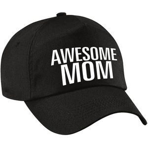 Awesome mom cadeau pet / cap voor moeder / moederdag zwart voor dames