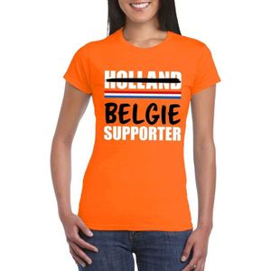 Holland supporter die overloopt naar Belgie shirt oranje dames