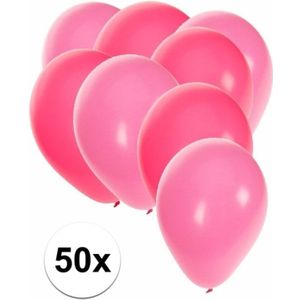 50x roze en lichtroze ballonnen
