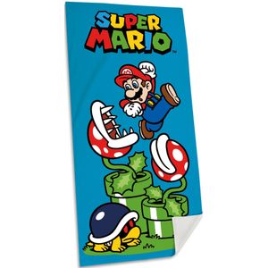 Nintendo Super Mario Katoenen Badhanddoek - 70 x 140 CM - Handdoek - Zwemmen - Strandlaken - Zomer