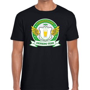 Vrijgezellenfeest groen geel drinking team t-shirt zwart heren