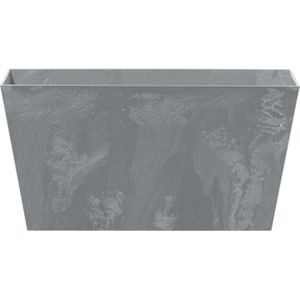 Kunststof bloembak/plantenbak rechthoek betonlook 60 cm grijs