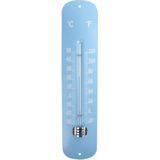 Esschert design thermometer - voor binnen en buiten - lichtblauw - 30 x 7 cm - Celsius/fahrenheit