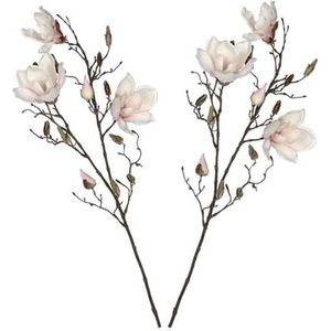 2 stuks Magnolia beverboom kunstbloemen takken 90 cm decoratie
