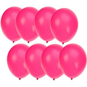 75x stuks Neon roze party ballonnen 27 cm