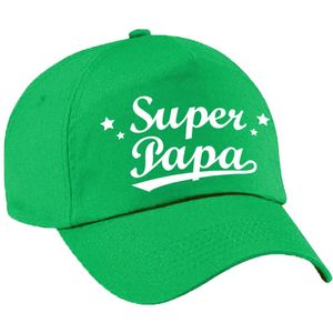 Super papa vaderdag cadeau pet groen voor heren