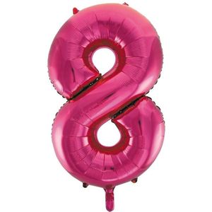 Roze leeftijden ballon cijfer 8