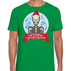 Fout kerstborrel shirt  / Fout Kerst t-shirt last christmas i gave you my heart groen voor heren