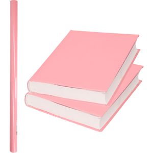 1x Rollen kadopapier / schoolboeken kaftpapier pastel roze 200 x 70 cm