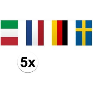 5x Vlaggetjeslijn Europa 10 meter