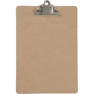 Clipboard/klembord/memobord voor documenten - hardboard - A5 formaat - met stevige klem