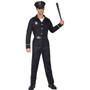 Zwart politie kostuum voor volwassenen