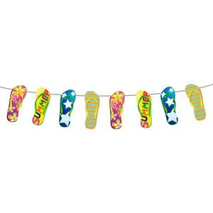 2x stuks Hawaii/strand thema party slingers met slippers 10 meter
