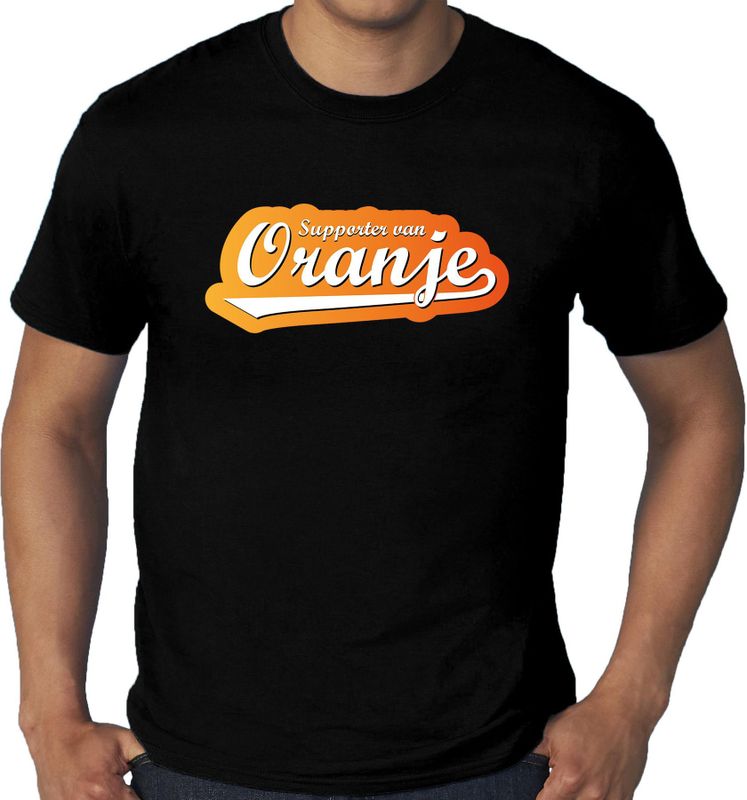 Grote maten zwart fan shirt / kleding Holland supporter van oranje EK/ WK voor heren
