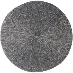 Ronde placemat kralen grijs - 35 cm - Onderleggers
