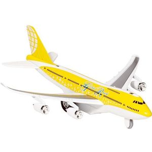 Geel model vliegtuig