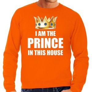 Woningsdag Im the prince in this house sweater / trui voor thuisblijvers tijdens Koningsdag oranje heren