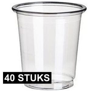 40x PLA wegwerp shotglaasjes transparant 40 ml