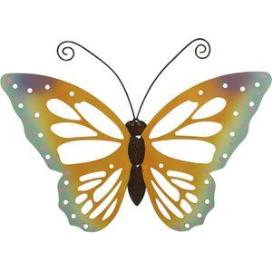 Grote oranje/gele vlinders/muurvlinders 51 x 38 cm cm tuindecoratie